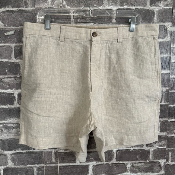 Banana Republic LINO 7" LINEN SHORT tan - Picture 1 of 9
